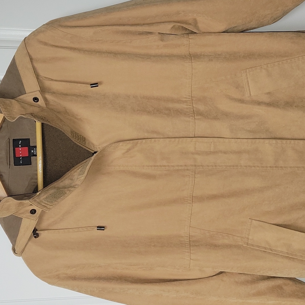 Gallery Taupe Microsuede Removable Lining With Hood Coat/Jacket, Size S - Picture 3 of 14